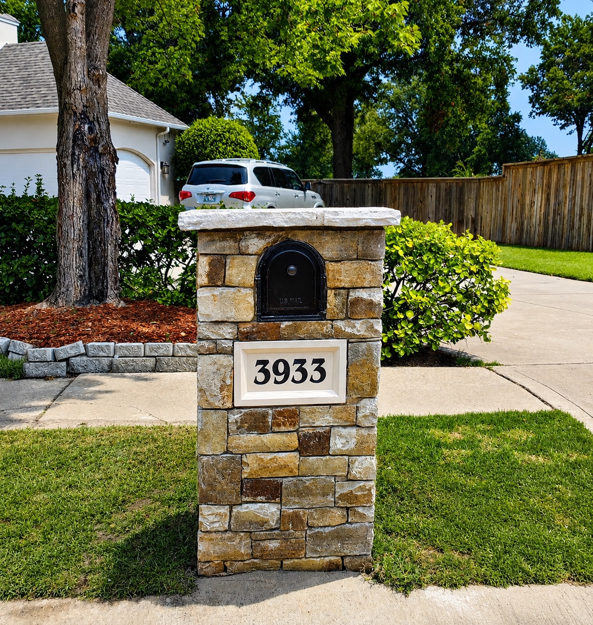 Stacked Stone Mailbox
